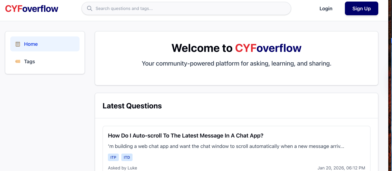 CYFoverflow Q&A Platform